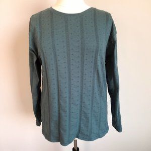 Vintage Eddie Bauer Long Sleeve Eyelet Cutout Shirt size XXL